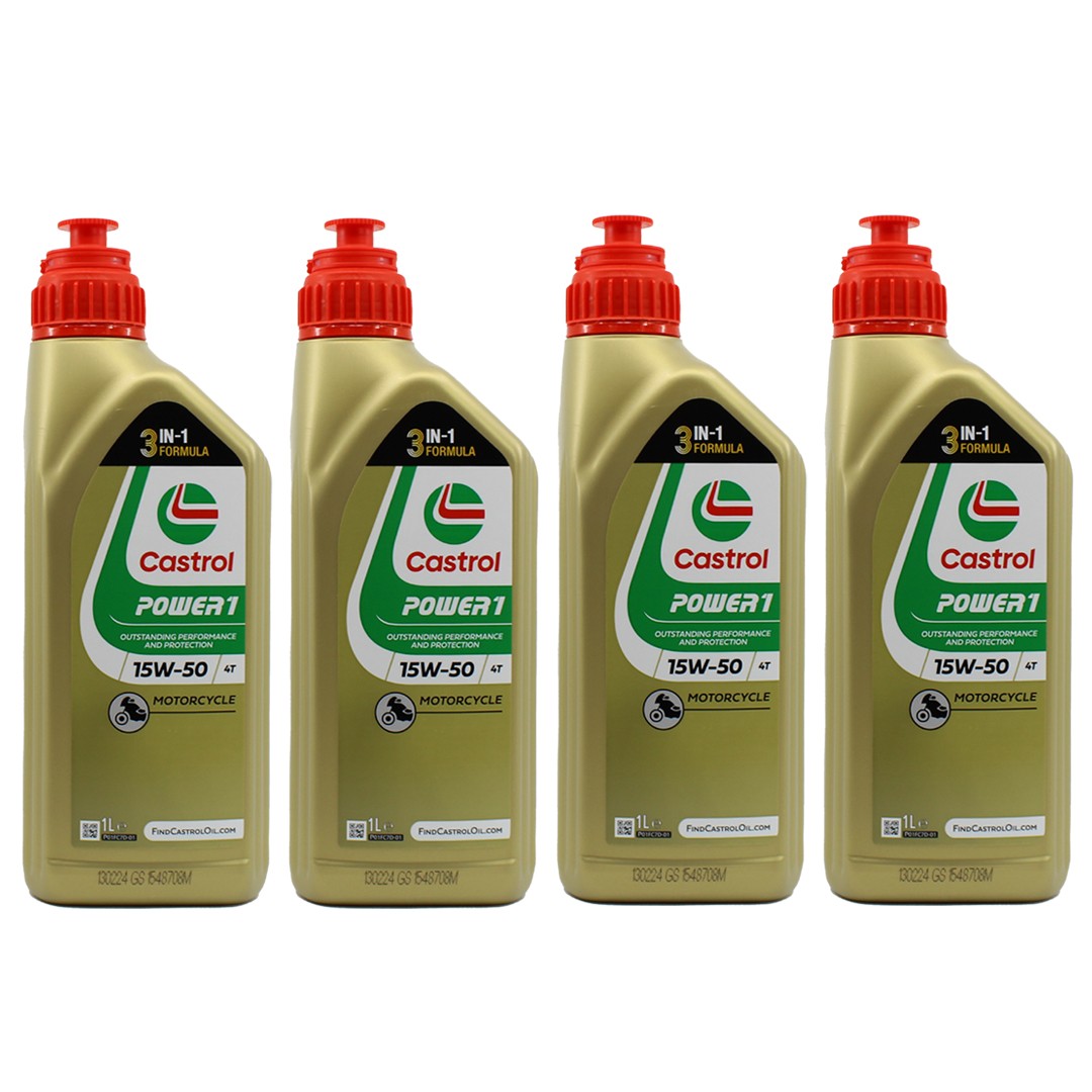 Castrol Power 1 4T 15W50 1 Lt Motosiklet Yağı (4 Adet)