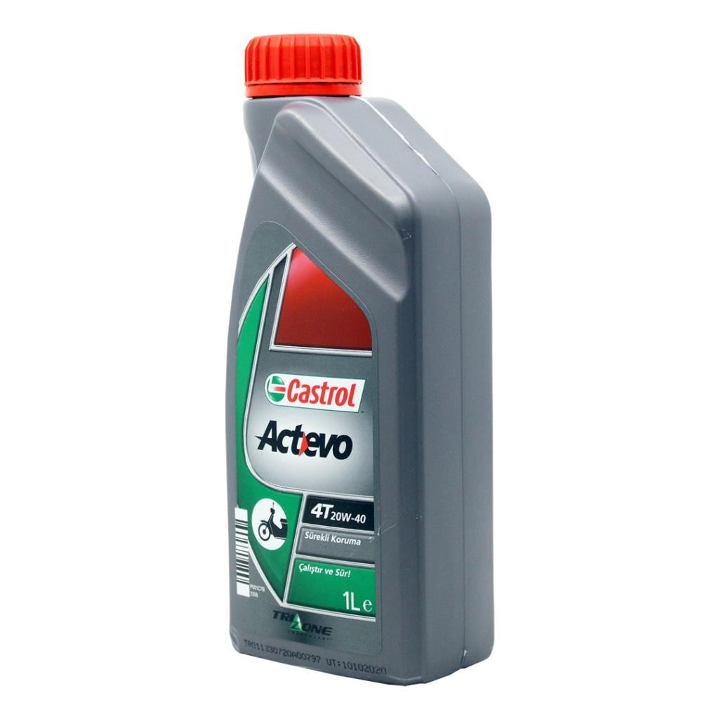 Castrol Actevo 20W40 4T 1 Lt 4 Zamanlı Motosiklet Yağı (6 Adet)