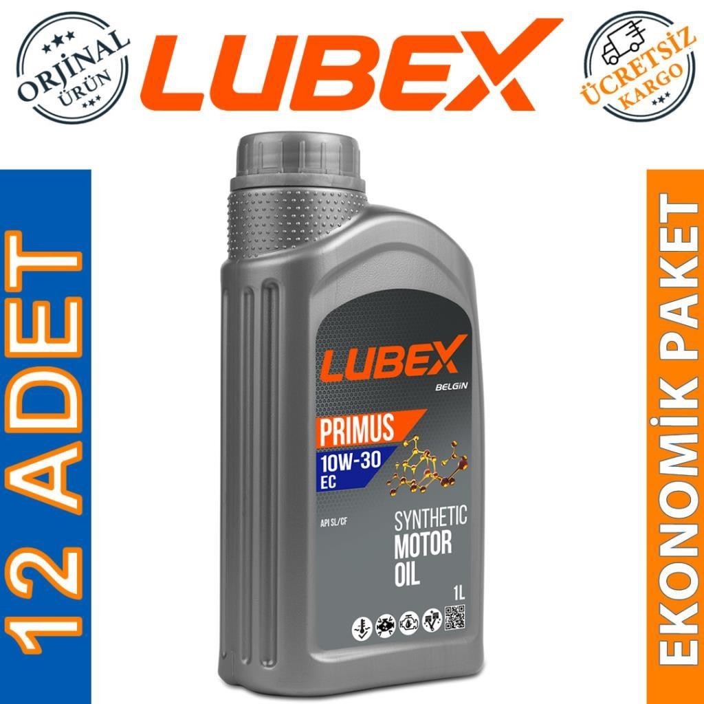 Lubex Primus EC 10W30 1 Lt Sentetik Motor Yağı (12 Adet)