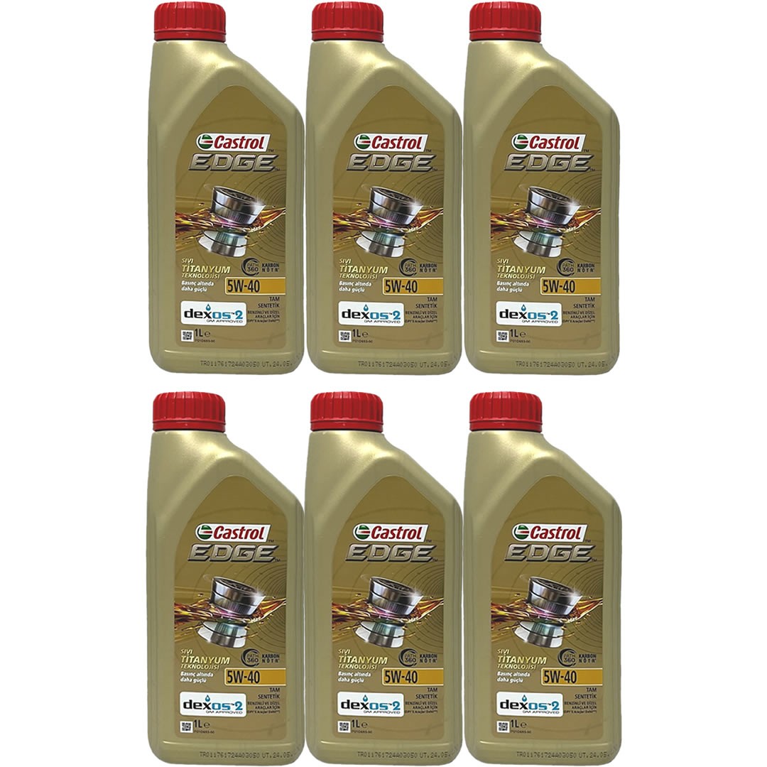 Castrol Edge 5W40 1 Lt Tam Sentetik Motor Yağı (6 Adet)