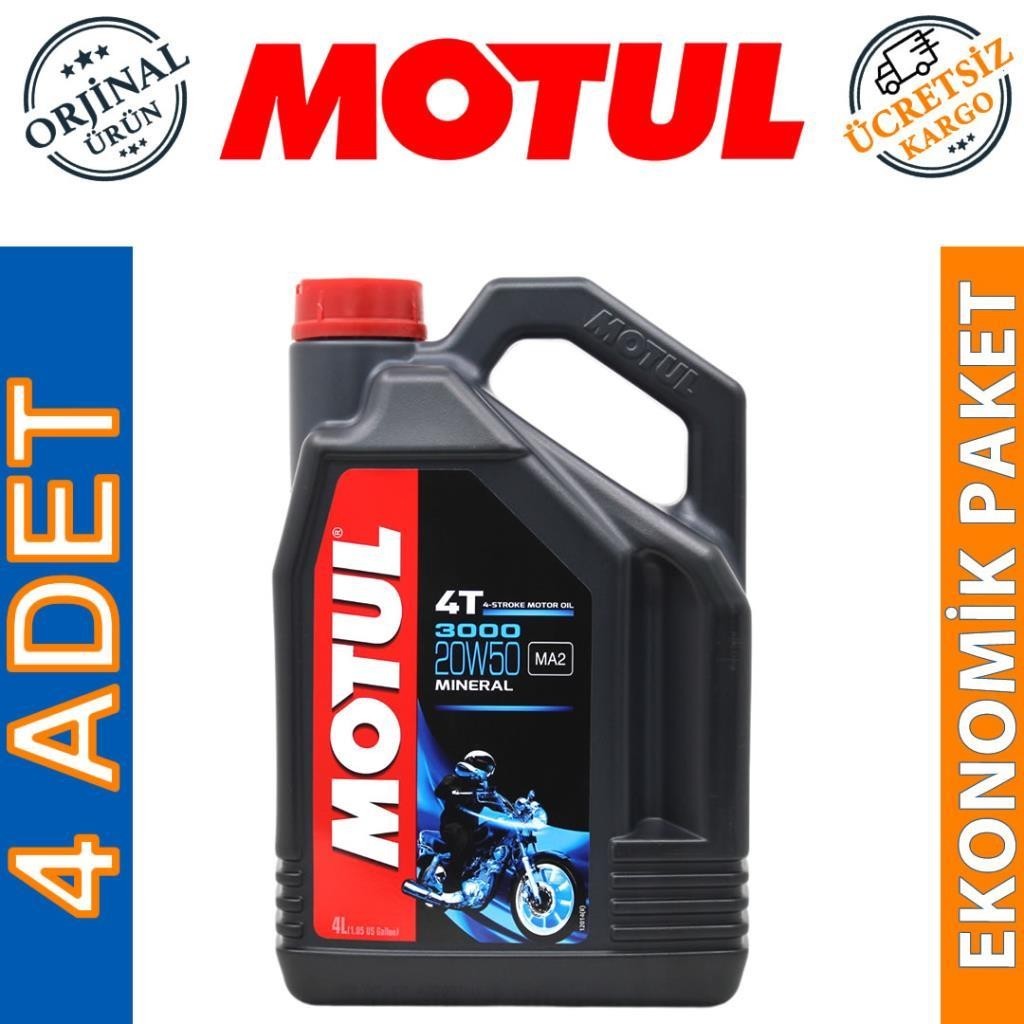 Motul 3000 20W50 4T 4 Lt 4 Zamanlı Motosiklet Yağı (4 Adet)