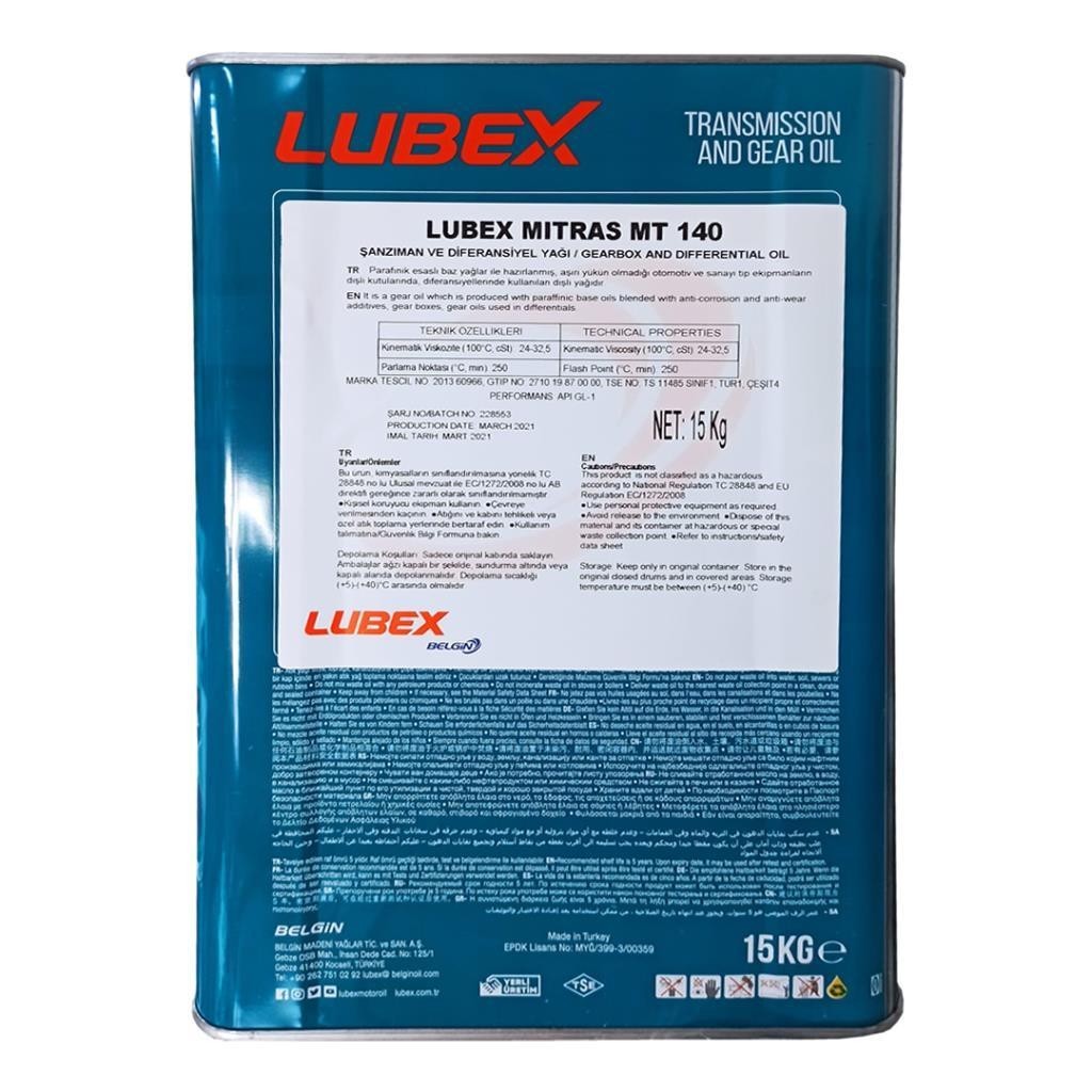 Lubex Mitras MT EP 140 15 Kg Şanzıman ve Diferansiyel Yağı