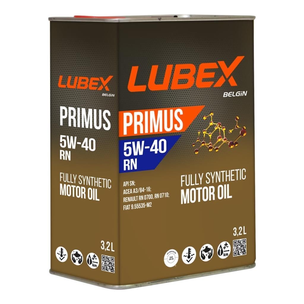 Lubex Primus RN 5W40 3.2 Lt Tam Sentetik Motor Yağı (6 Adet)