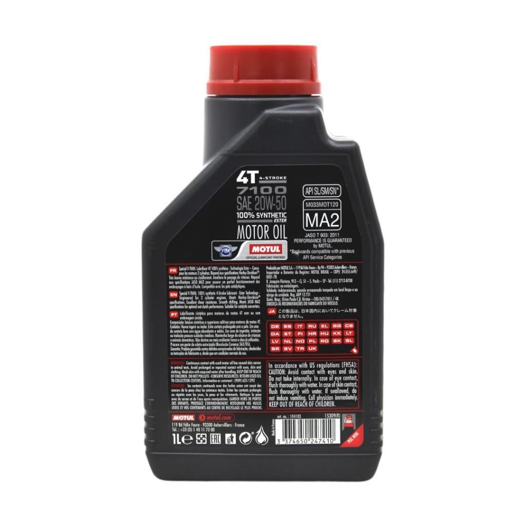 Motul 7100 4T 20W50 1 Lt Motosiklet Yağı (12 Adet)