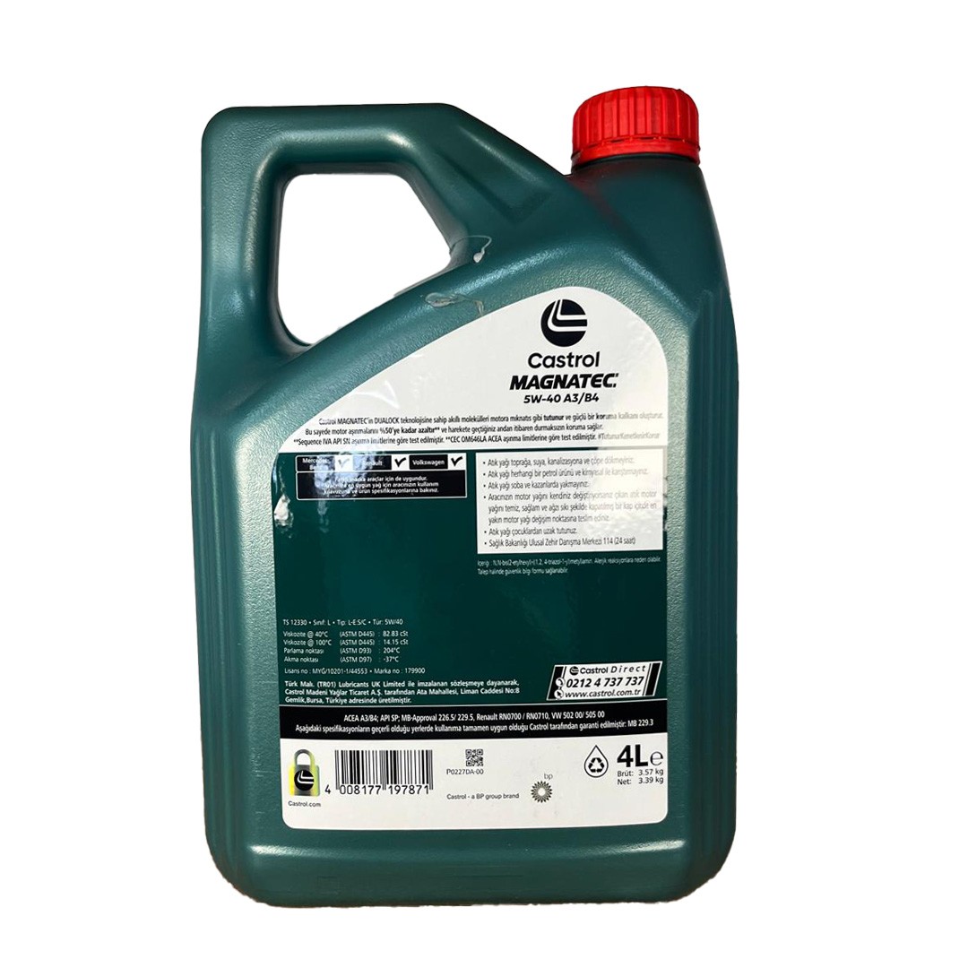Castrol Magnatec 5W40 4 Lt Motor Yağı