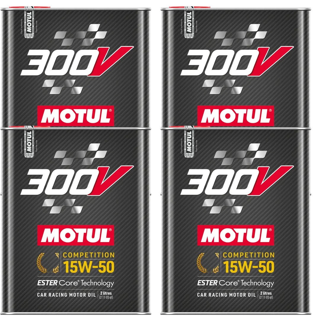 Motul 300V Competition 15W50 2 Lt Tam Sentetik Motor Yağı (4 Adet)