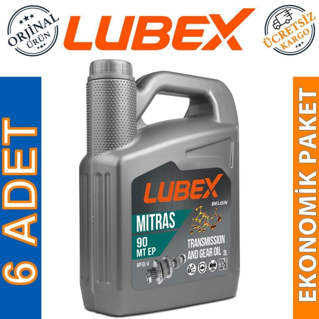 Lubex Mitras MT EP 90 3 Lt Şanzıman Dişli Yağı (6 Adet)