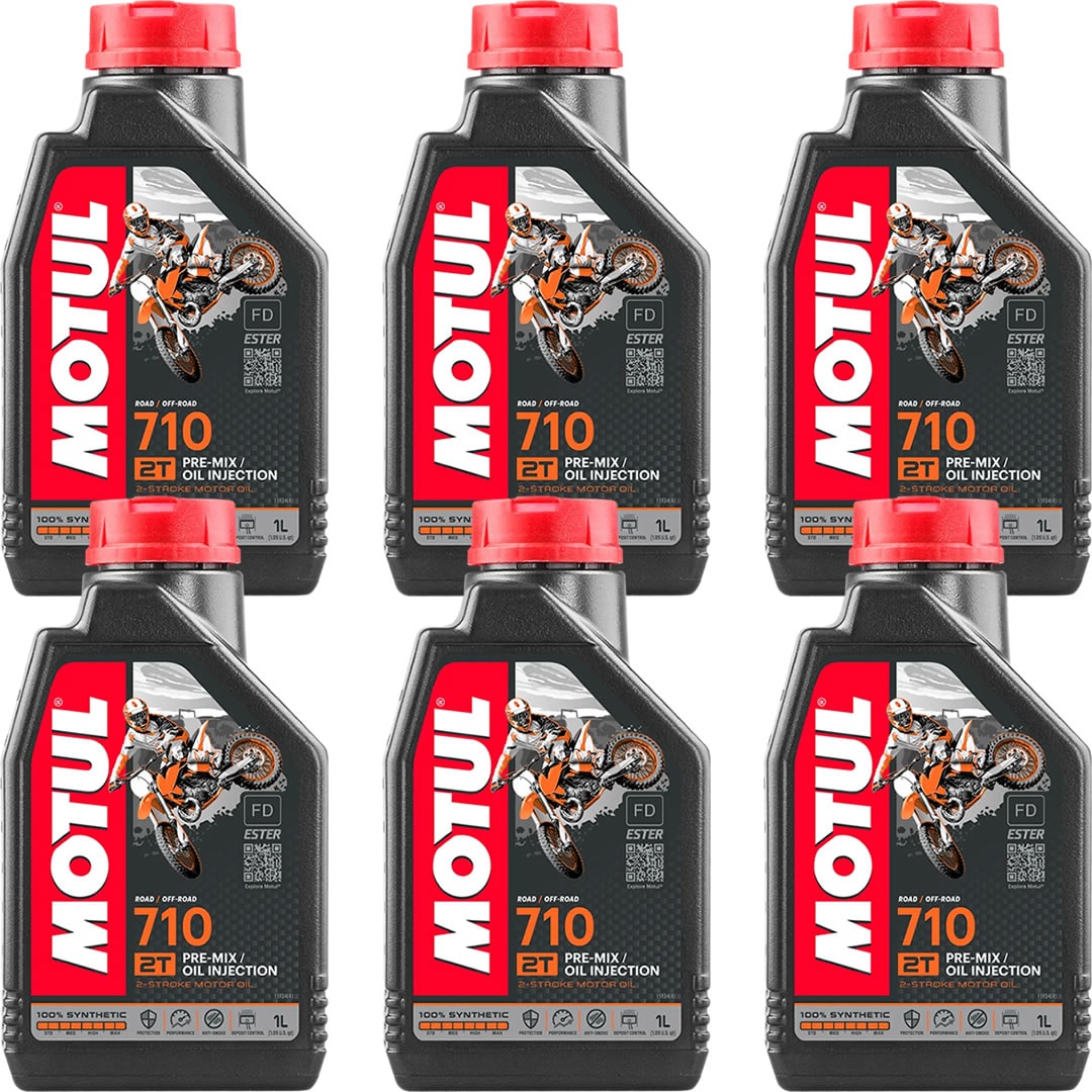 Motul 710 2T 1 Lt 2 Zamanlı Motosiklet Yağı (6 Adet)