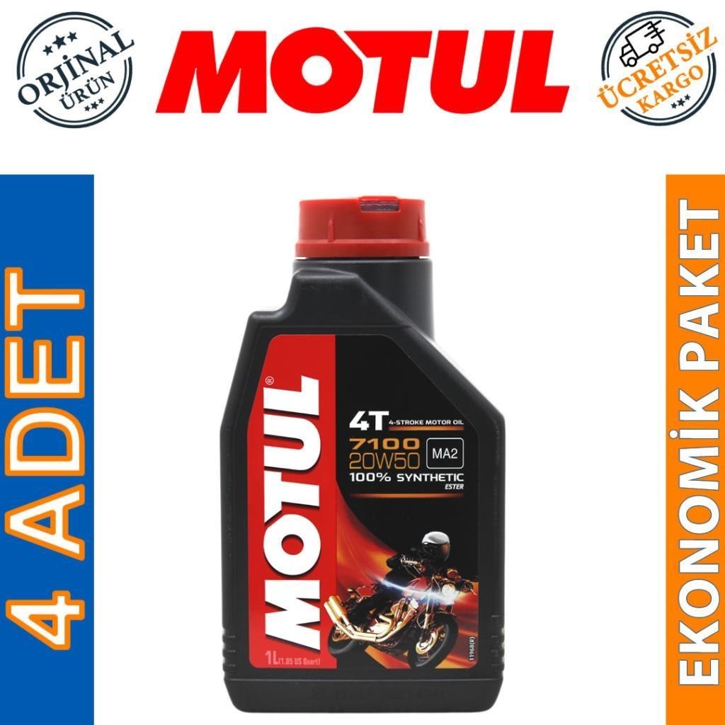 Motul 7100 4T 20W50 1 Lt Motosiklet Yağı (4 Adet)