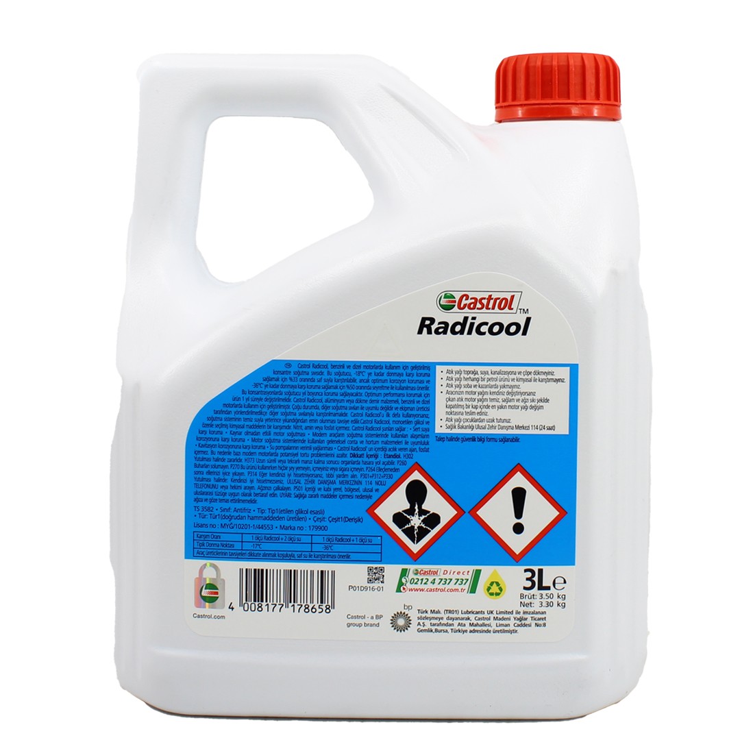 Castrol Radicool Konsantre Antifriz 3 Lt Mavi Antifriz