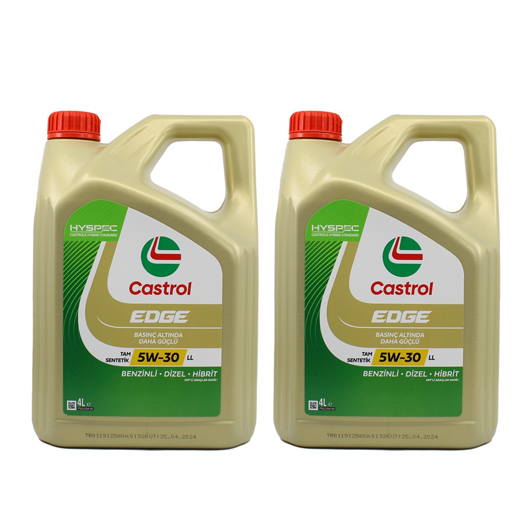 Castrol Edge 5W30 LL 4 Lt Tam Sentetik Partiküllü Motor Yağı (2 Adet)