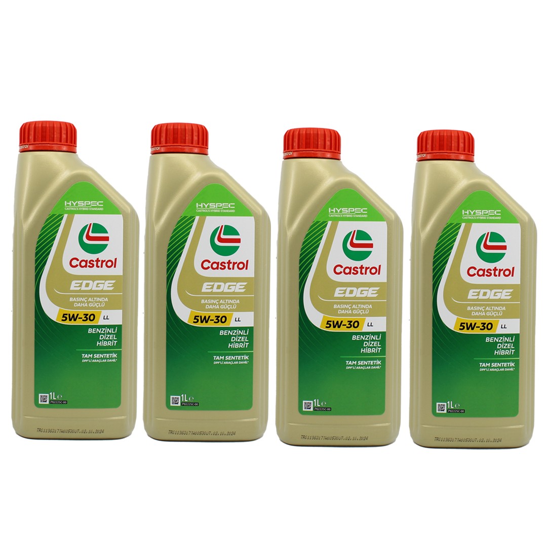 Castrol Edge 5W30 LL 1 Lt Tam Sentetik Partiküllü Motor Yağı (4 Adet)