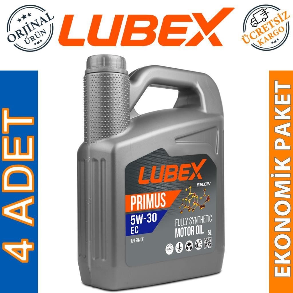 Lubex Primus EC 5W30 5 Lt Tam Sentetik Motor Yağı (4 Adet)