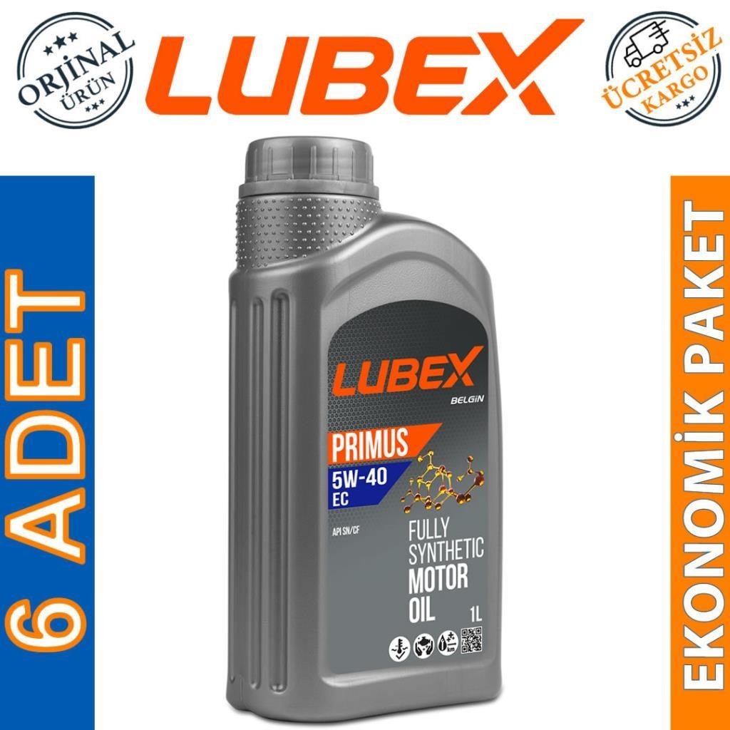 Lubex Primus EC 5W40 1 Lt Tam Sentetik Motor Yağı (6 Adet)