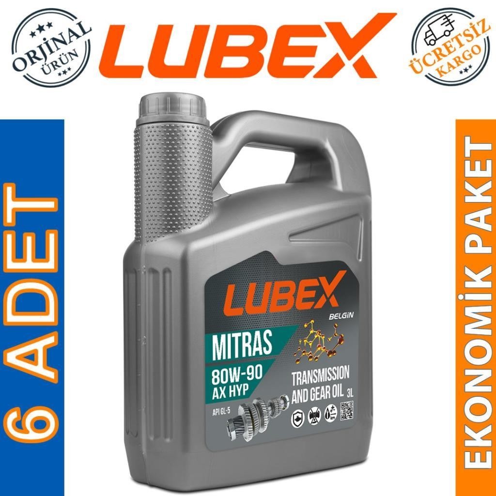 Lubex Mitras AX HYP 80W90 3 Lt Şanzıman Yağı (6 Adet)