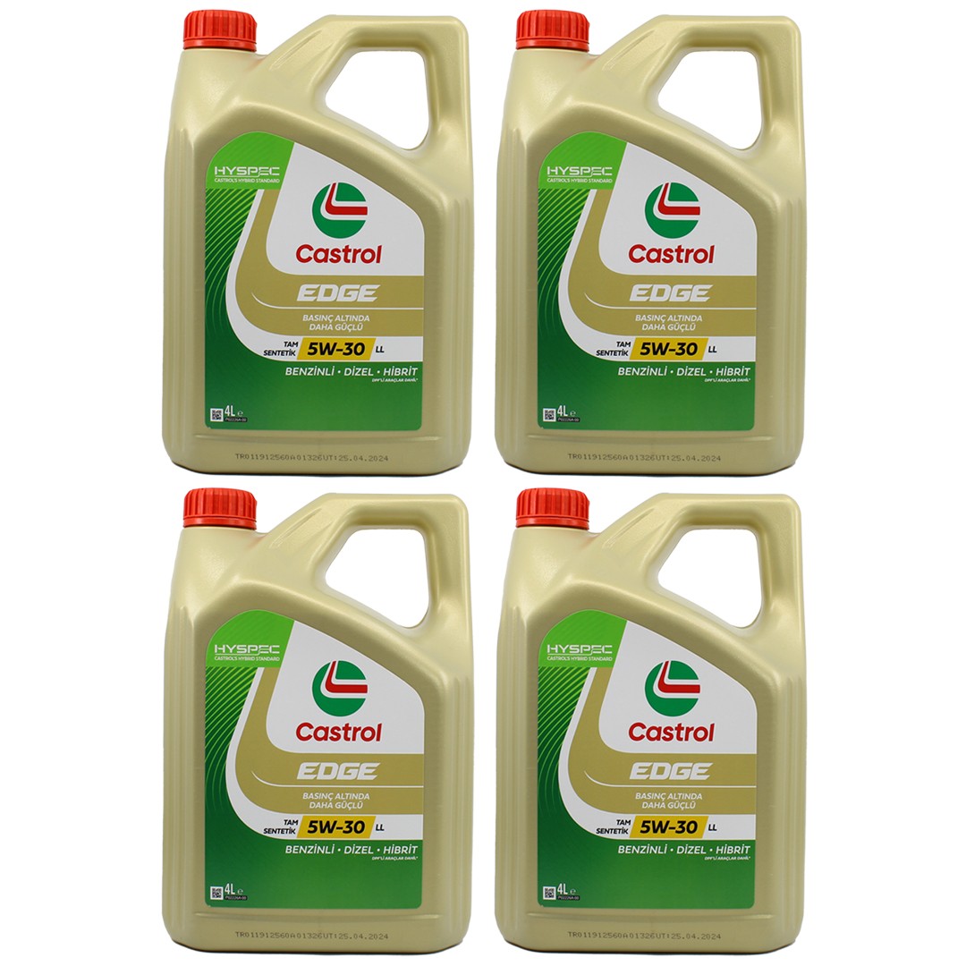 Castrol Edge 5W30 LL 4 Lt Tam Sentetik Partiküllü Motor Yağı (4 Adet)