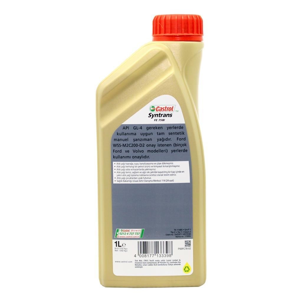 Castrol Transmax Manual FE 75W 1 Lt Şanzıman Yağı (4 Adet)