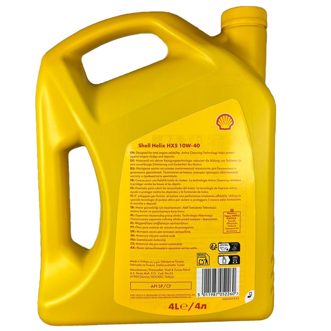 Shell Helix HX5 10W40 Motor Yağı 4 Lt 