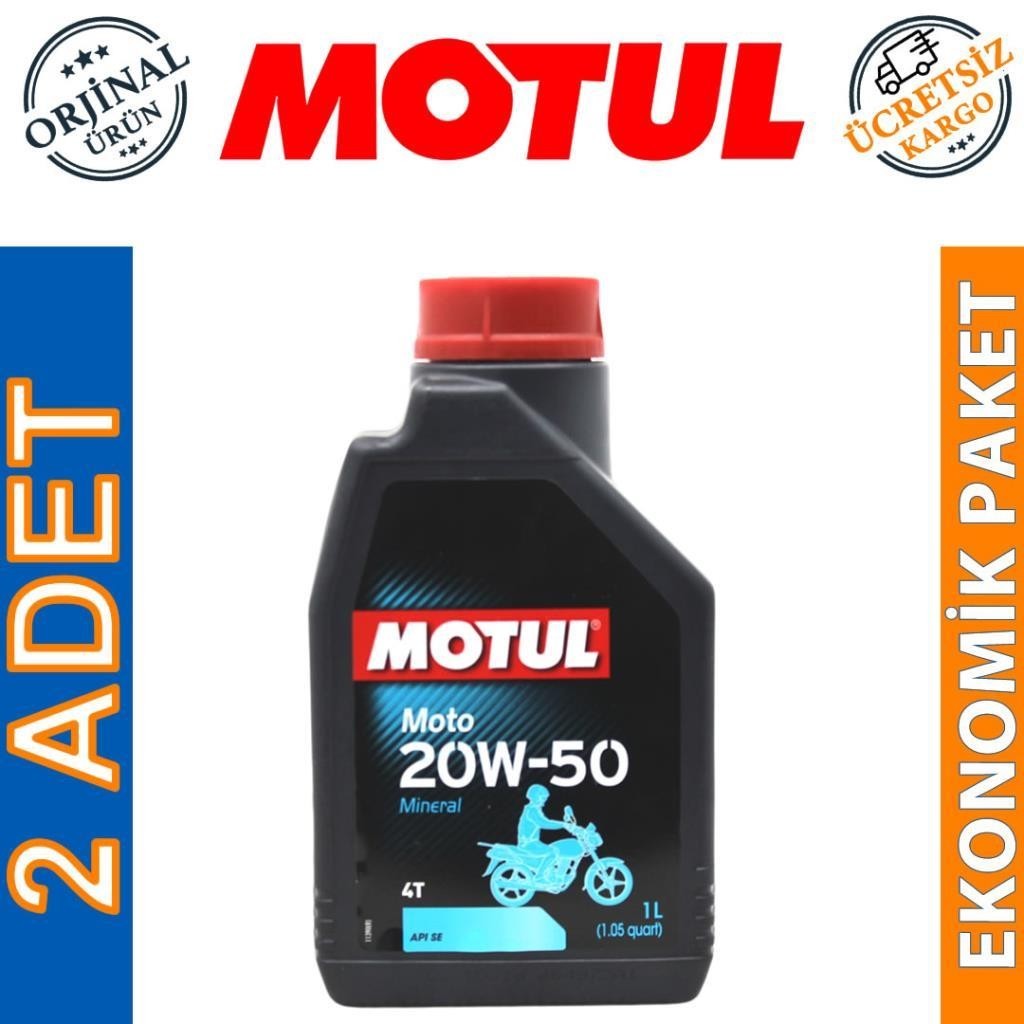 Motul Moto 4T 20W50 1 Lt Mineral Motosiklet Yağı (2 Adet)