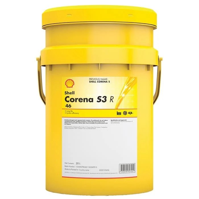 Shell Corena S3 R 46 - 20 Litre Kompresör Yağı - Düşük Uçuculuk