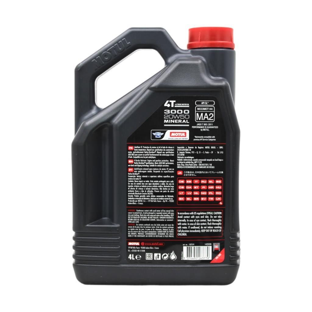 Motul 3000 20W50 4T 4 Lt 4 Zamanlı Motosiklet Yağı (4 Adet)