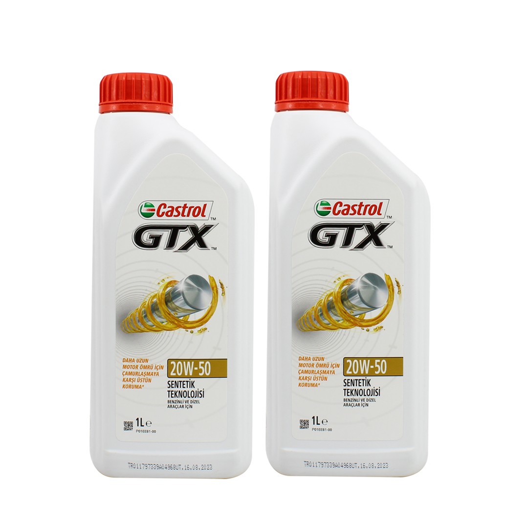 Castrol GTX 20W50 1 Lt Sentetik Motor Yağı (2 Adet)