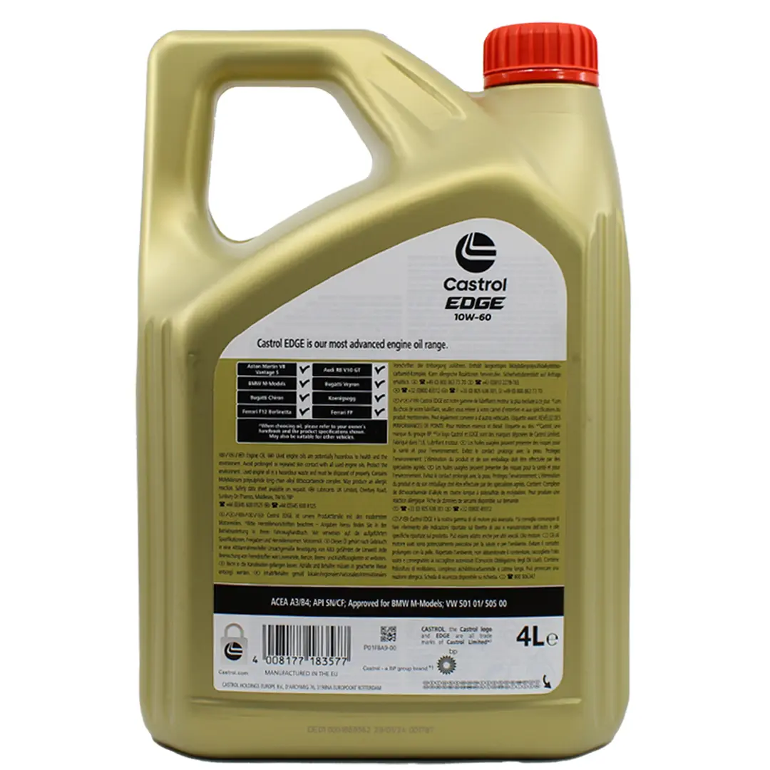 Castrol Edge 10W60 4 Lt Tam Sentetik Motor Yağı Fiyatı