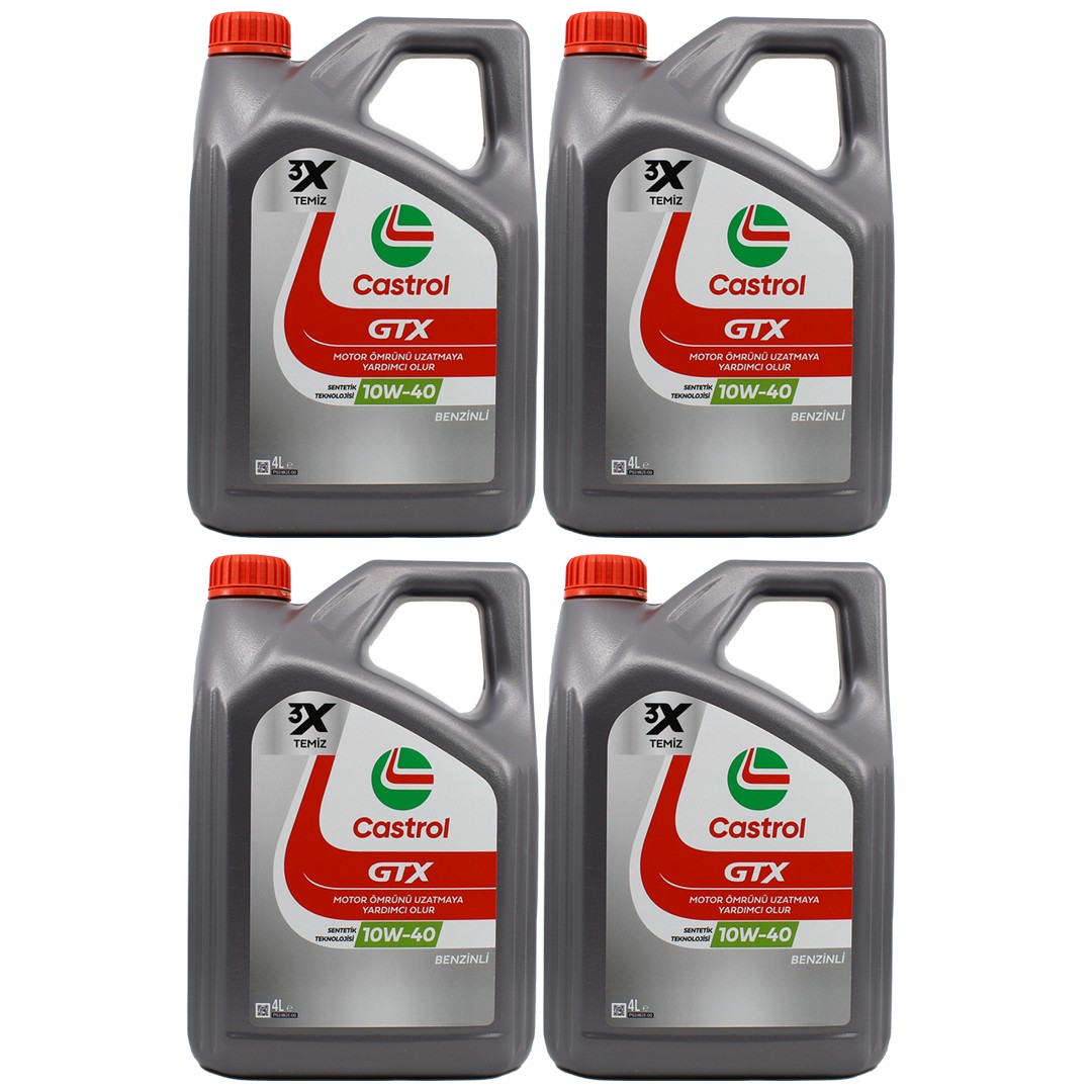 Castrol GTX 10W40 4 Lt Sentetik Motor Yağı (4 Adet)