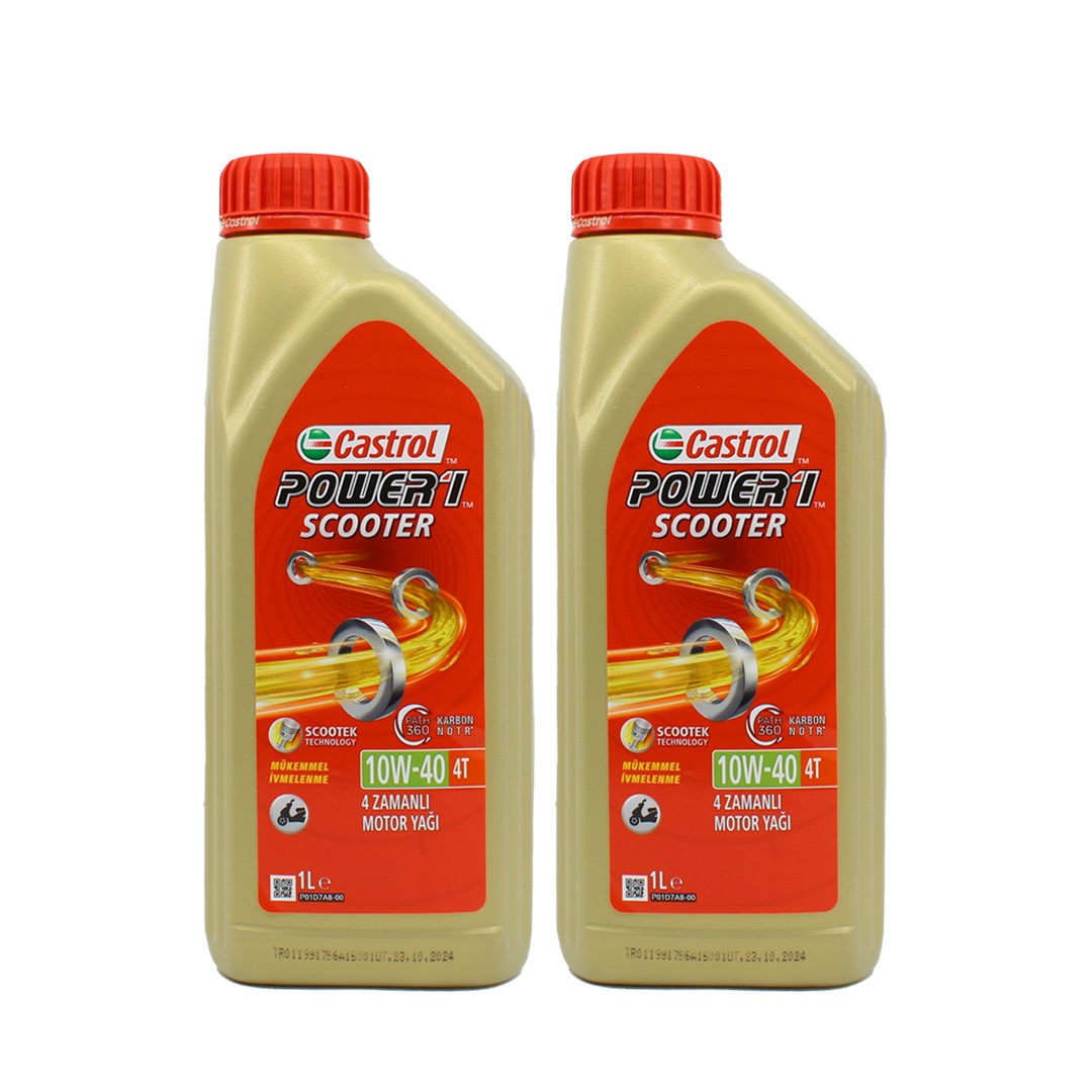 Castrol Power 1 Scooter 10W40 4T 1 Lt Motosiklet Yağı (2 Adet)