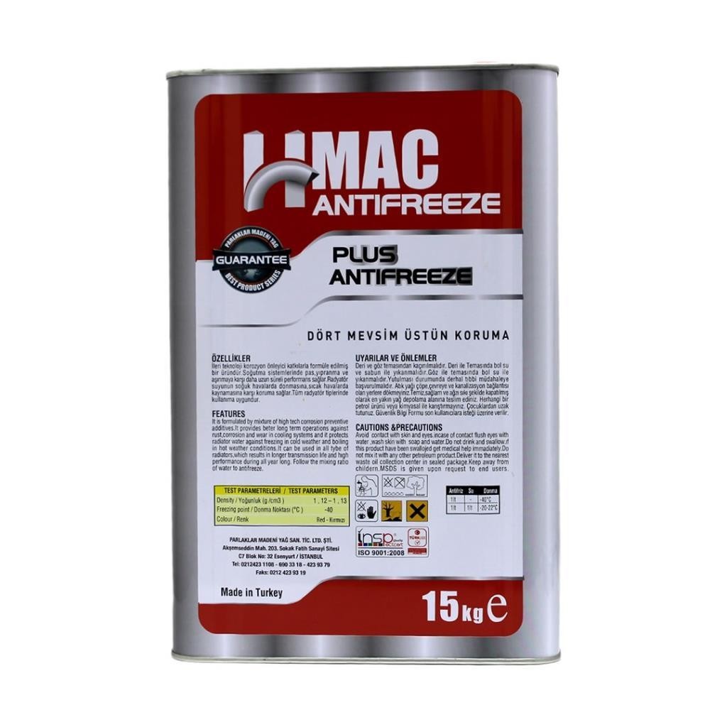 H-Mac Organik Kırmızı Antifriz -40 Derece 15 Kg (10 Adet)