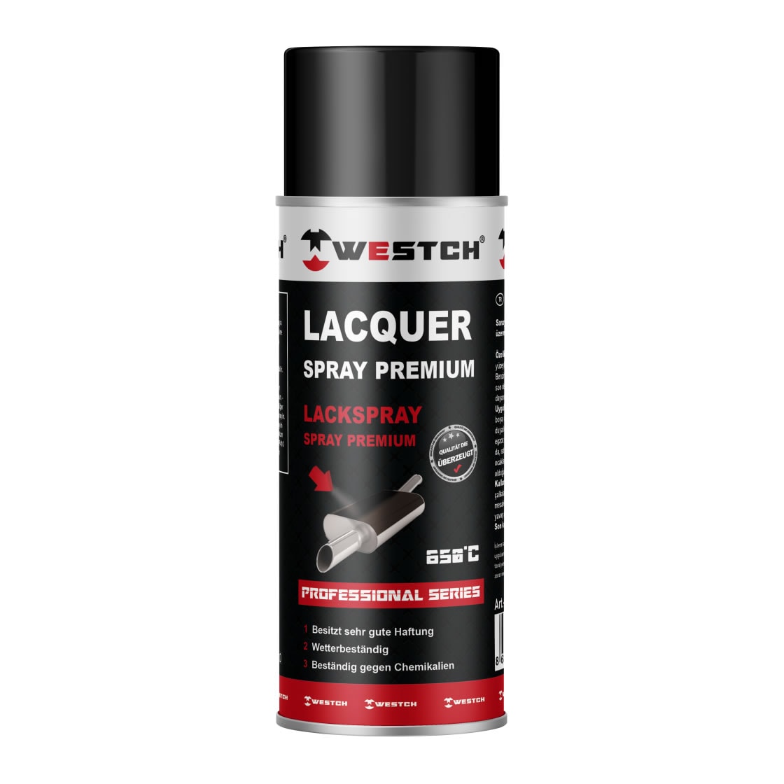 Westch Isıya Dayanıklı Sprey Boya Siyah 400 Ml | +650°C Egzoz & Motor Boyası