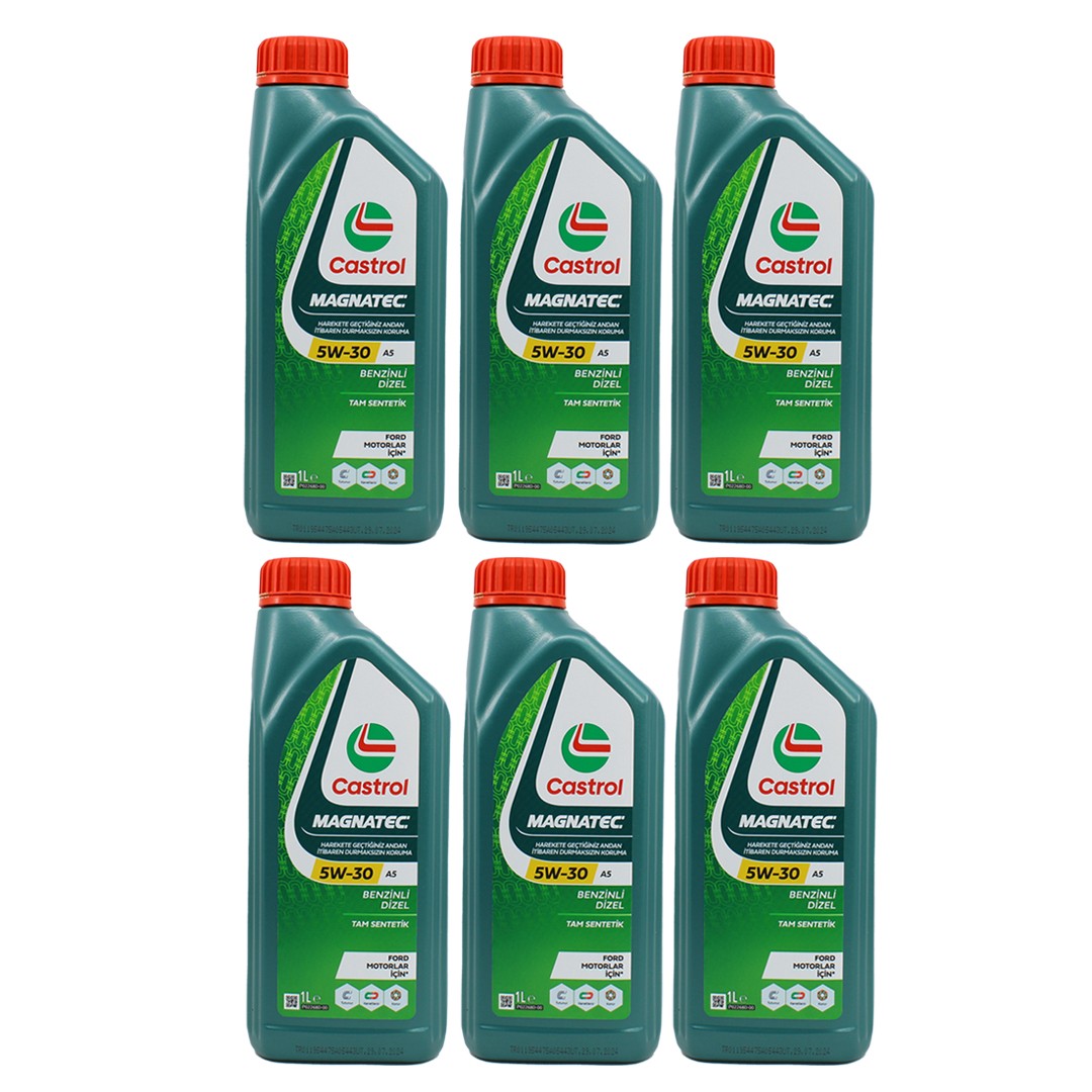 Castrol Magnatec 5W30 A5 1 Lt Tam Sentetik Motor Yağı (6 Adet)