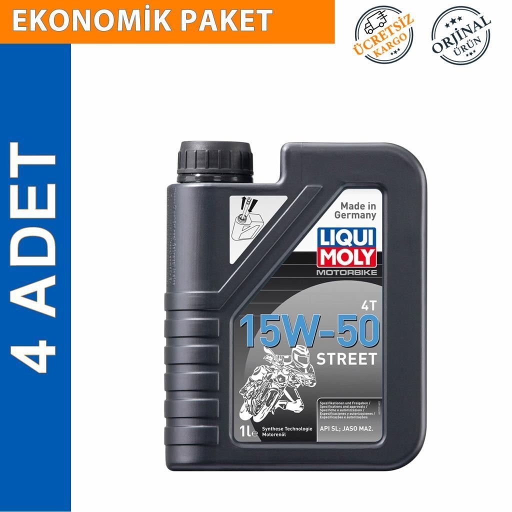 Liqui Moly 15W-50 4T Street 1 Lt Motosiklet Motor Yağı (4 Adet) (2555)