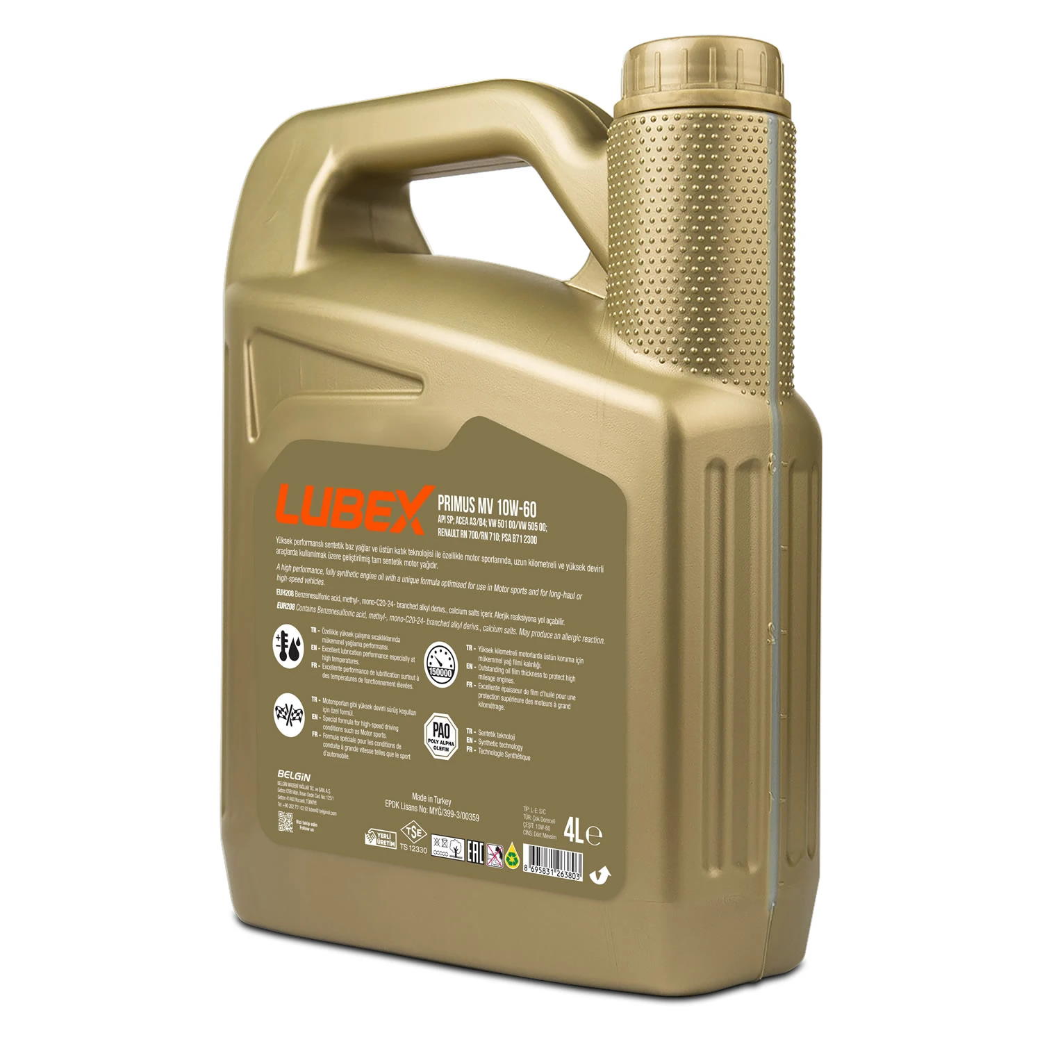 Lubex Primus MV 10W60 4 Lt Motor Yağı Fiyatı