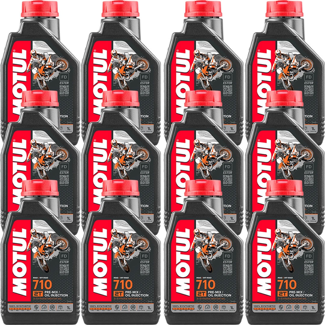 Motul 710 2T 1 Lt 2 Zamanlı Motosiklet Yağı (12 Adet)
