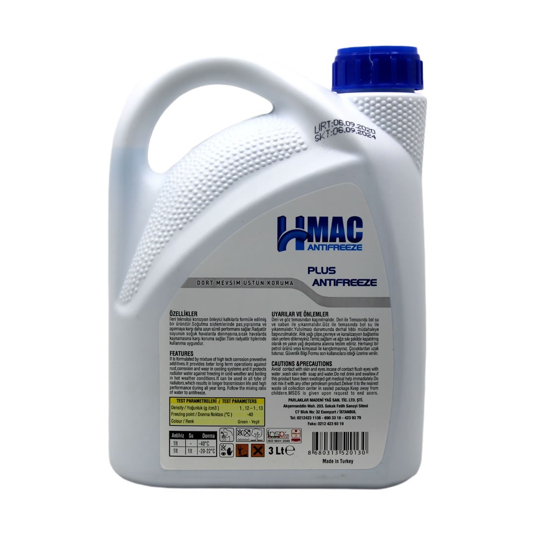 H-Mac Yeşil Antifriz 3 Lt -40 Derece