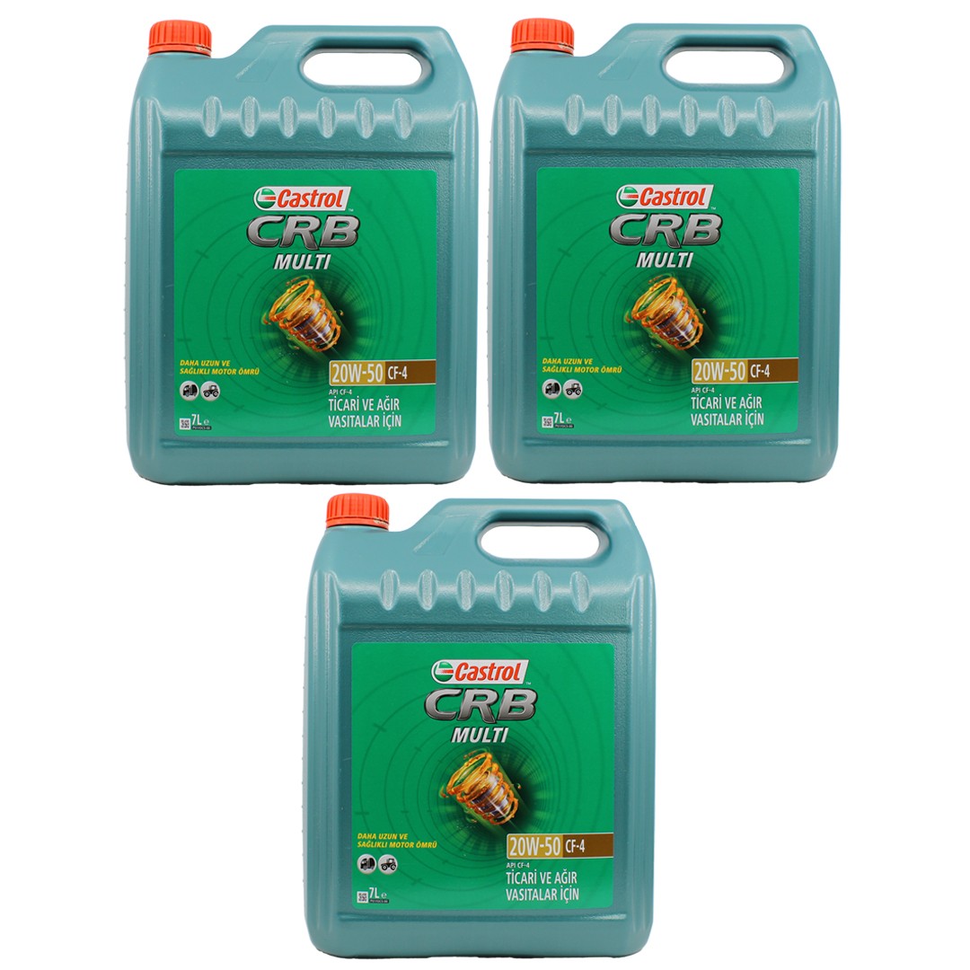 Castrol CRB Multi 20W50 7 Lt Mineral Motor Yağı (3 Adet)