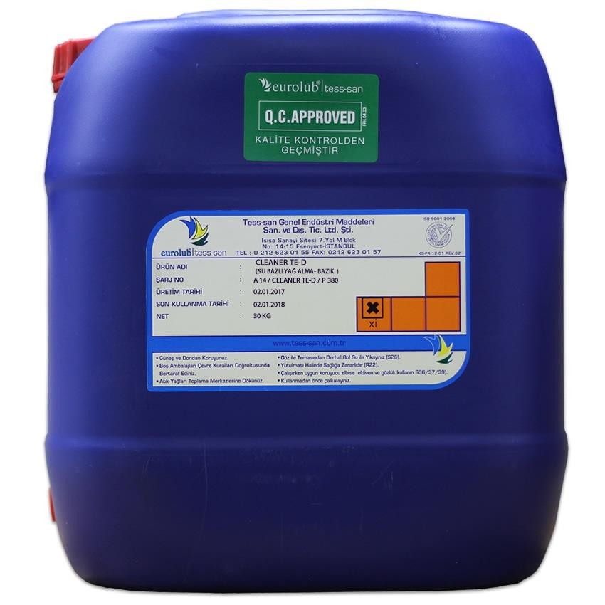 Eurolub Cleaner TE-D 30 Kg Su Bazlı Yağ Alma Sıvısı