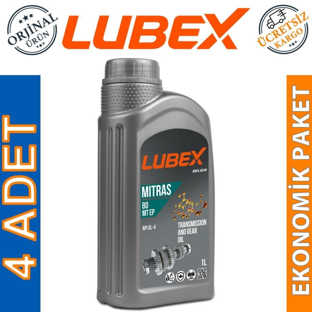 Lubex Mitras MT EP 80 1 Lt Şanzıman Yağı (4 Adet)