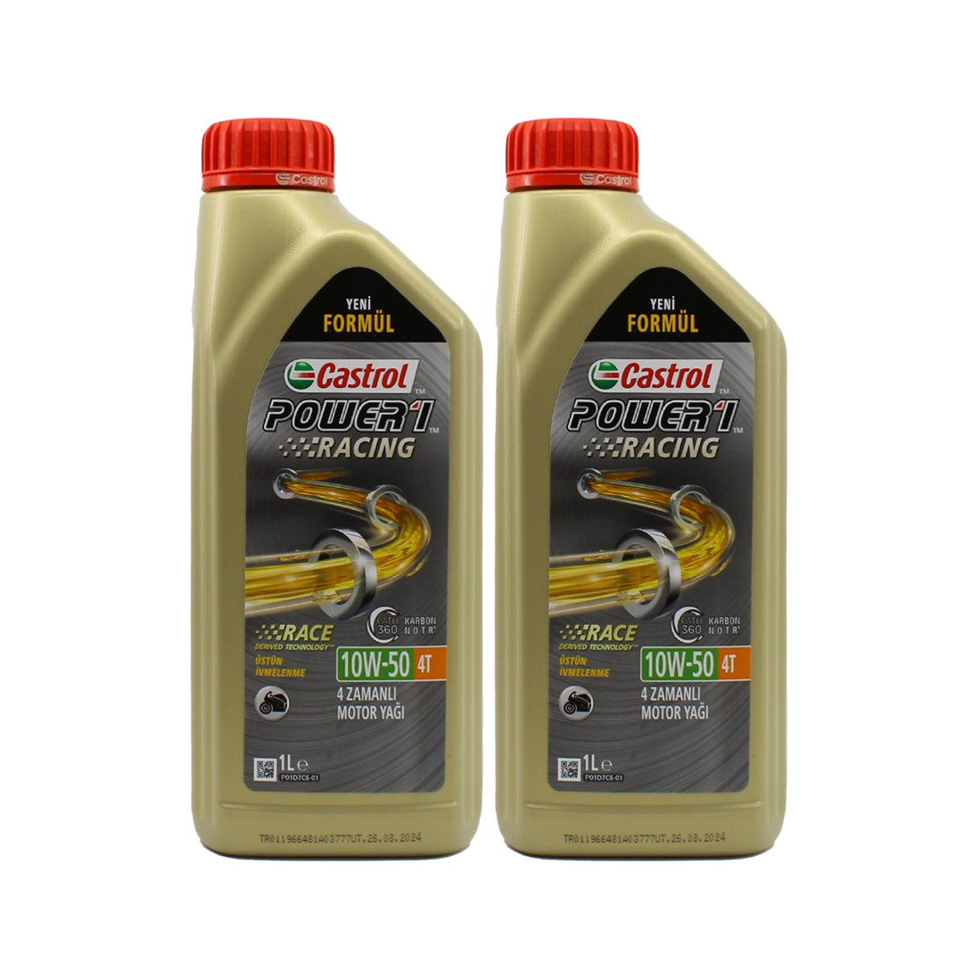 Castrol Power 1 Racing 10W50 4T 1 Lt Motosiklet Yağı (2 Adet)