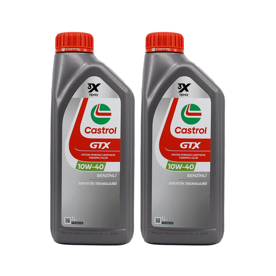 Castrol GTX 10W40 1 Lt Sentetik Motor Yağı (2 Adet)