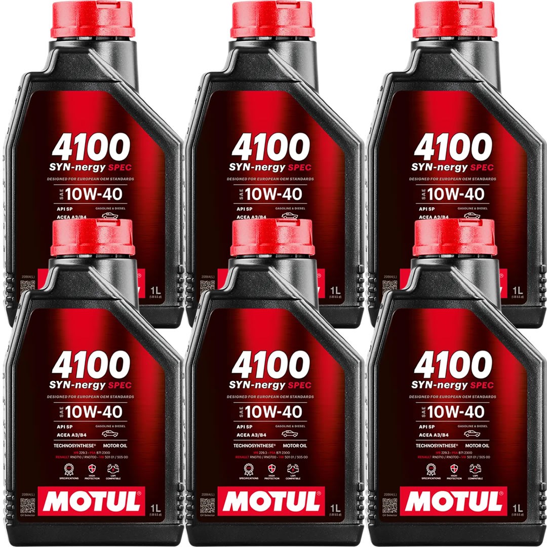 Motul 4100 SYN-nergy Spec 10W40 1 Lt Motor Yağı (6 Adet)