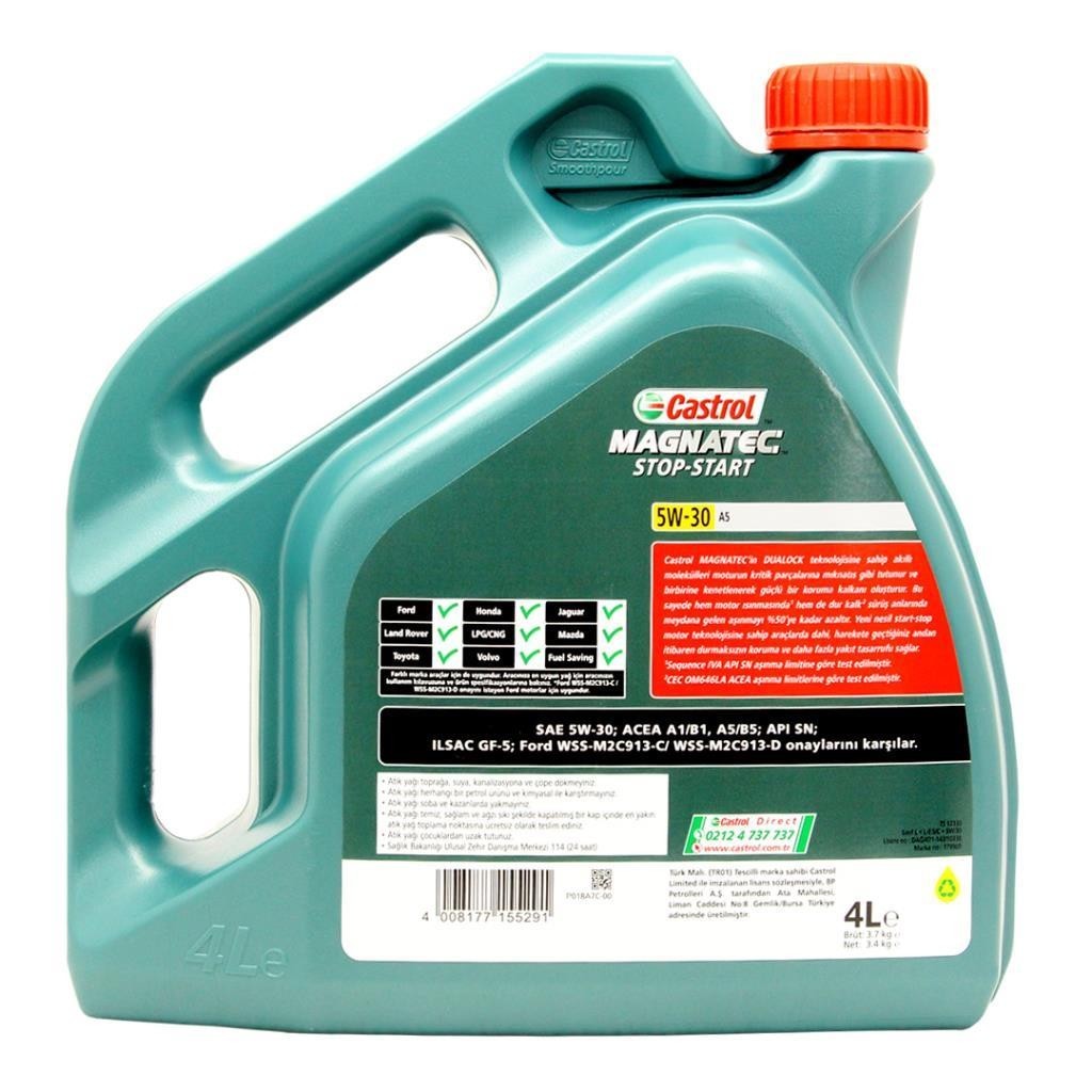 Castrol Magnatec Stop-Start 5W30 A5 4 Lt Tam Sentetik Motor Yağı (2 Adet)