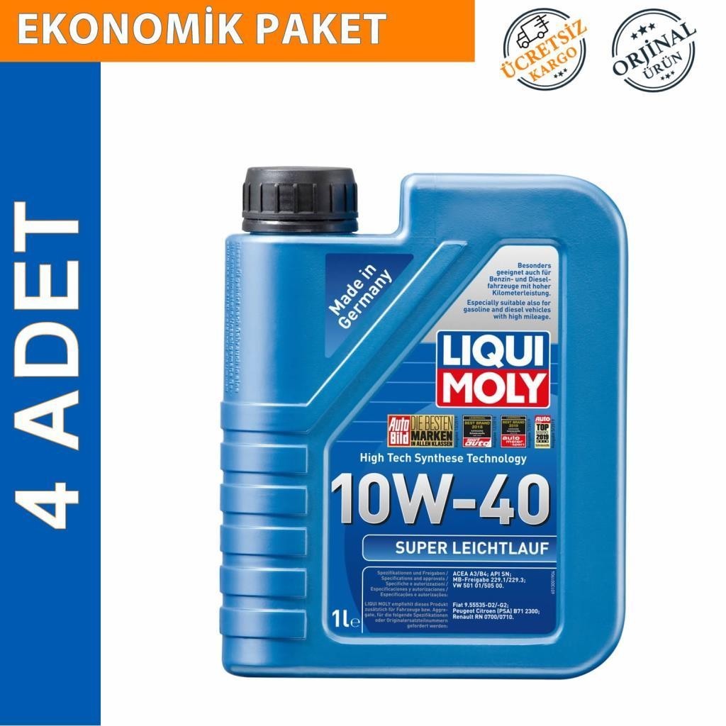 Liqui Moly Super Leichtlauf 10W-40 Motor Yağı 1 Lt (4 Adet) (9503)