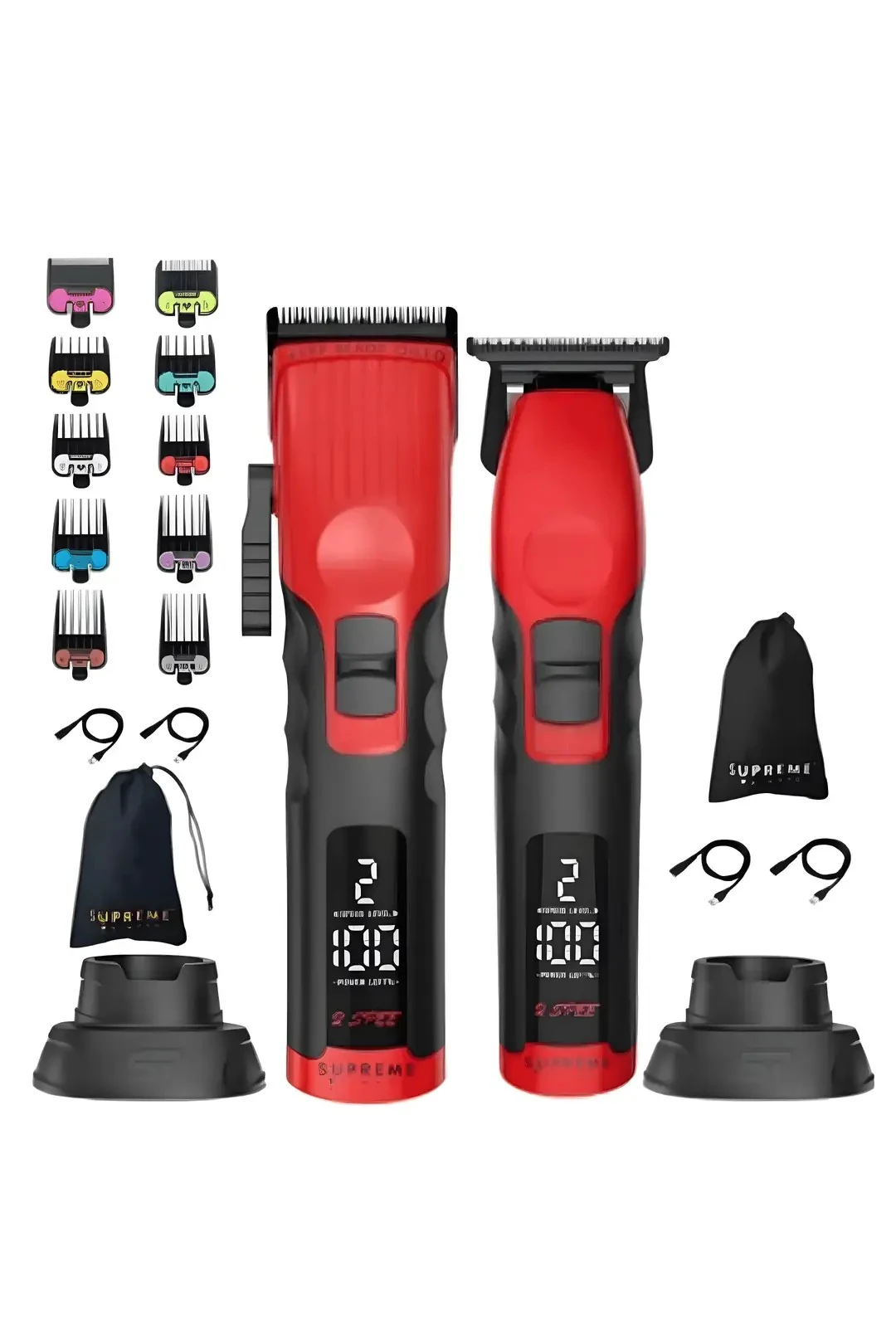 Supreme Trimmer 2Spee Trimmer & Clipper Tıraş Makinesi Paketi - Ultra Sessiz, LCD Göstergeli, Çıkarılabilir Bıçaklı