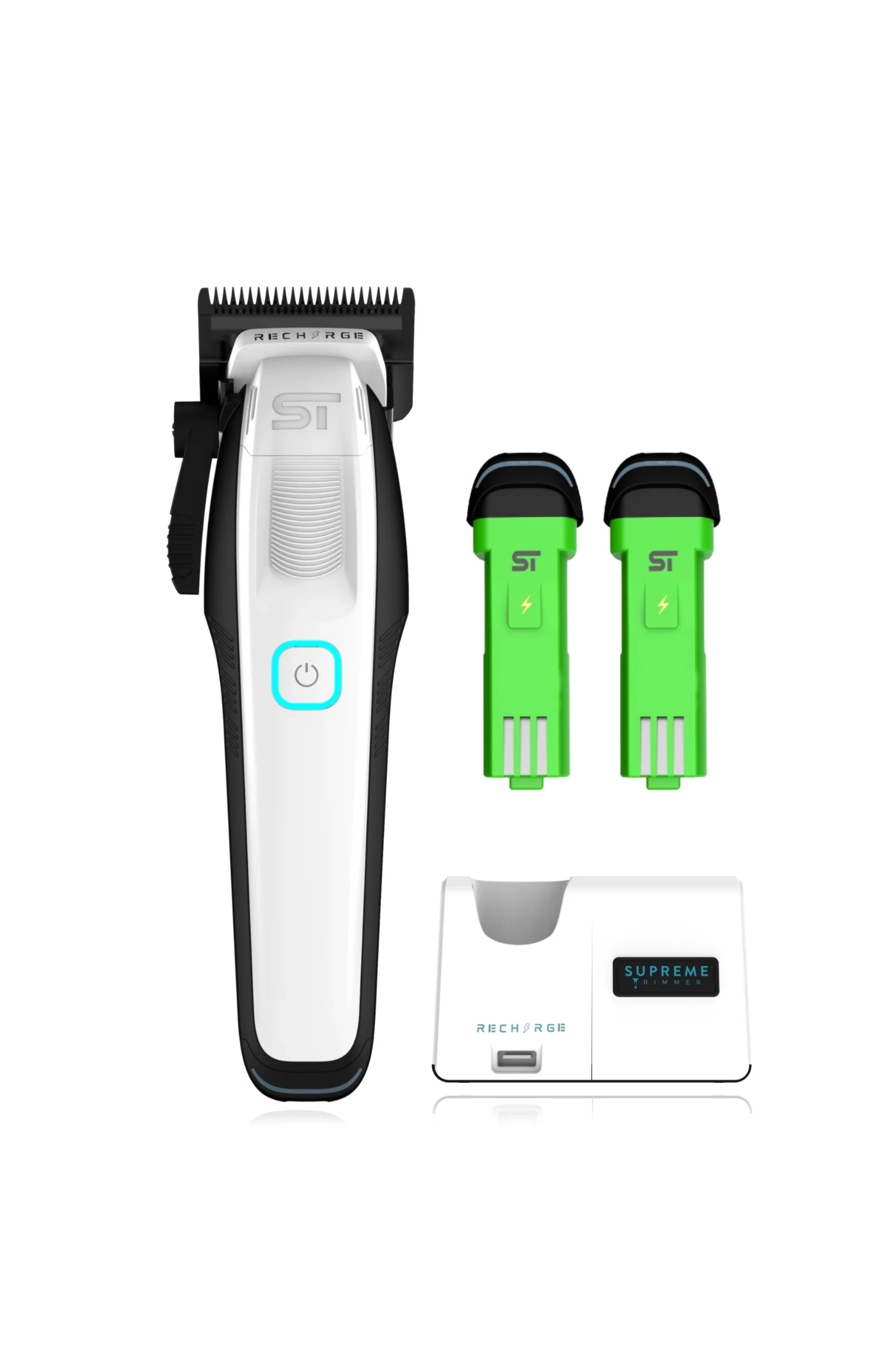 Supreme Trimmer Siyah Recharge Clipper – 7500+ RPM Motor, 3 Saatlik Pil, Çıkarılabilir Batarya