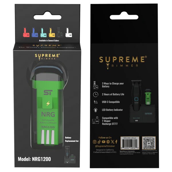 Supreme Trimmer Recharge Batarya - NRG1200 | 2 Saatlik Pil | USB-C | LED Göstergeli