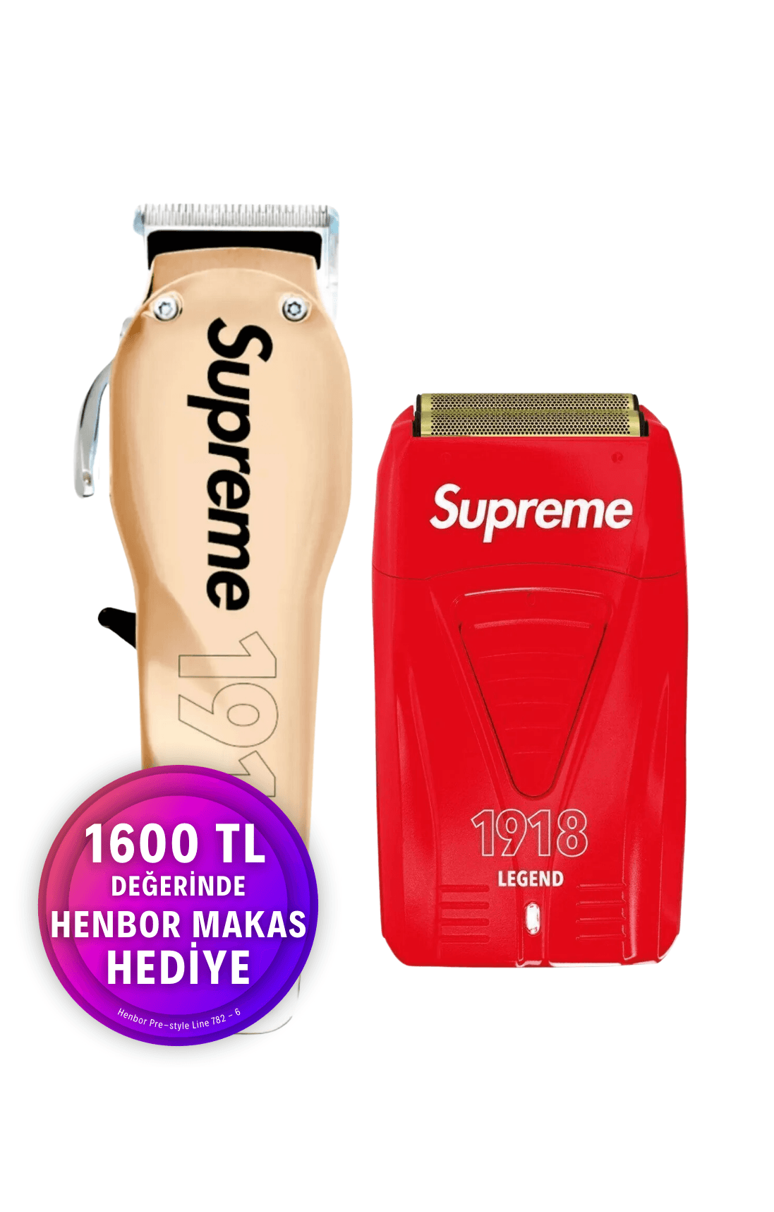 Supreme 1918 Legend Shaver & Supreme 1919 King Cordless Kablosuz Saç Sakal Tasarım Tıraş Makinesi