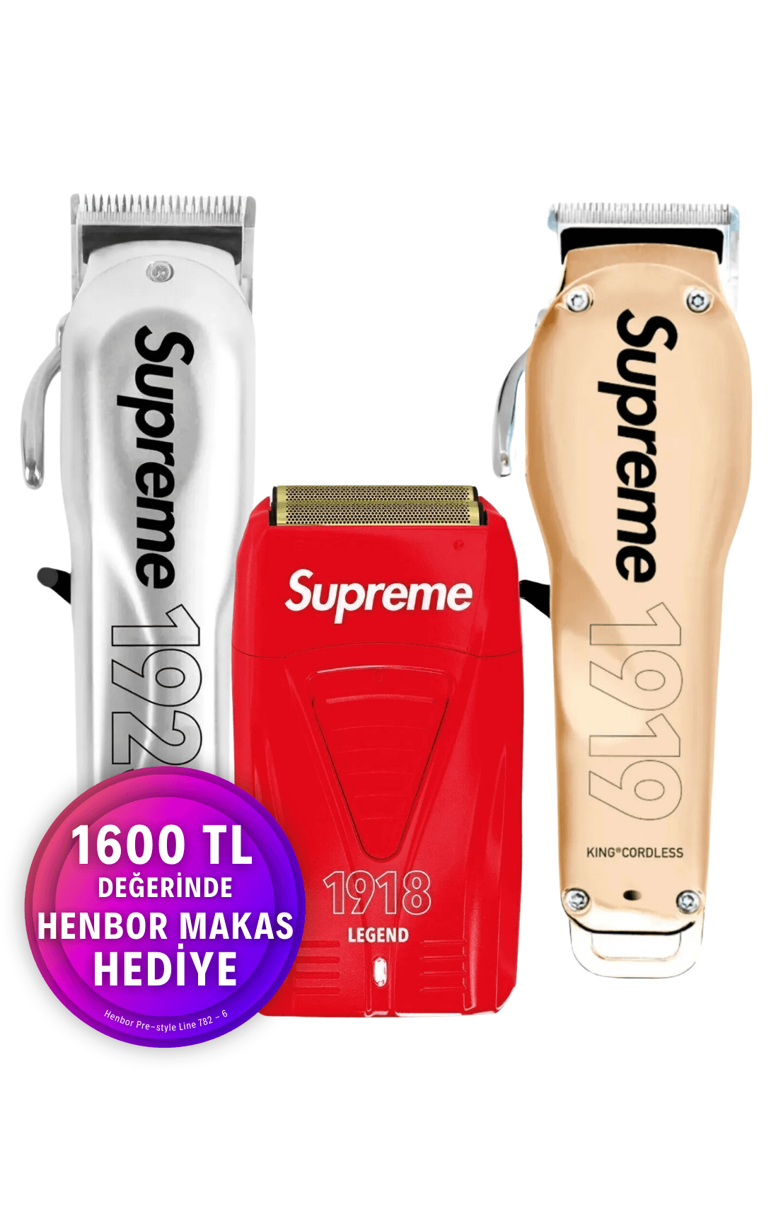 Supreme 1918 Legend Shaver Supreme 1919 King Cordless Supreme 1923 Independence Saç Sakal Tasarım Tıraş Makineleri Özel Seri