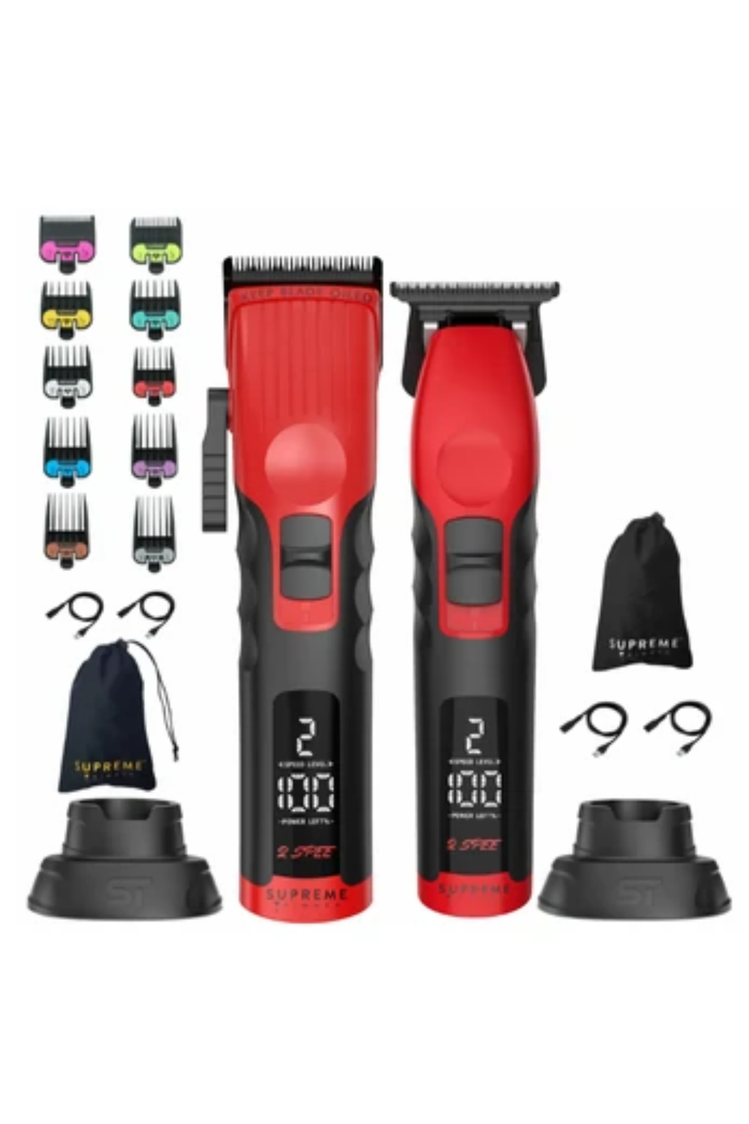 Supreme Trimmer Fade Pro Tıraş Makinesi Seti – Crunch Sıfırlama Makinesi + 2Spee Trimmer & Clipper